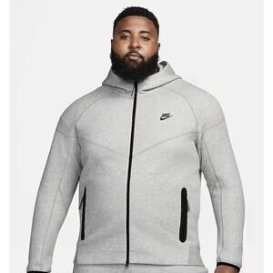 Nike Tech Fleece Gray Heather Windrunner Full Zip Hoodie Men’s XL FB7921-063 NWT